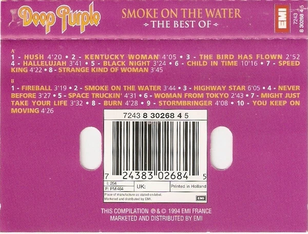 Deep Purple – Smoke On The Water - The Best Of , Rare Original Cassette - Image 2 of 4