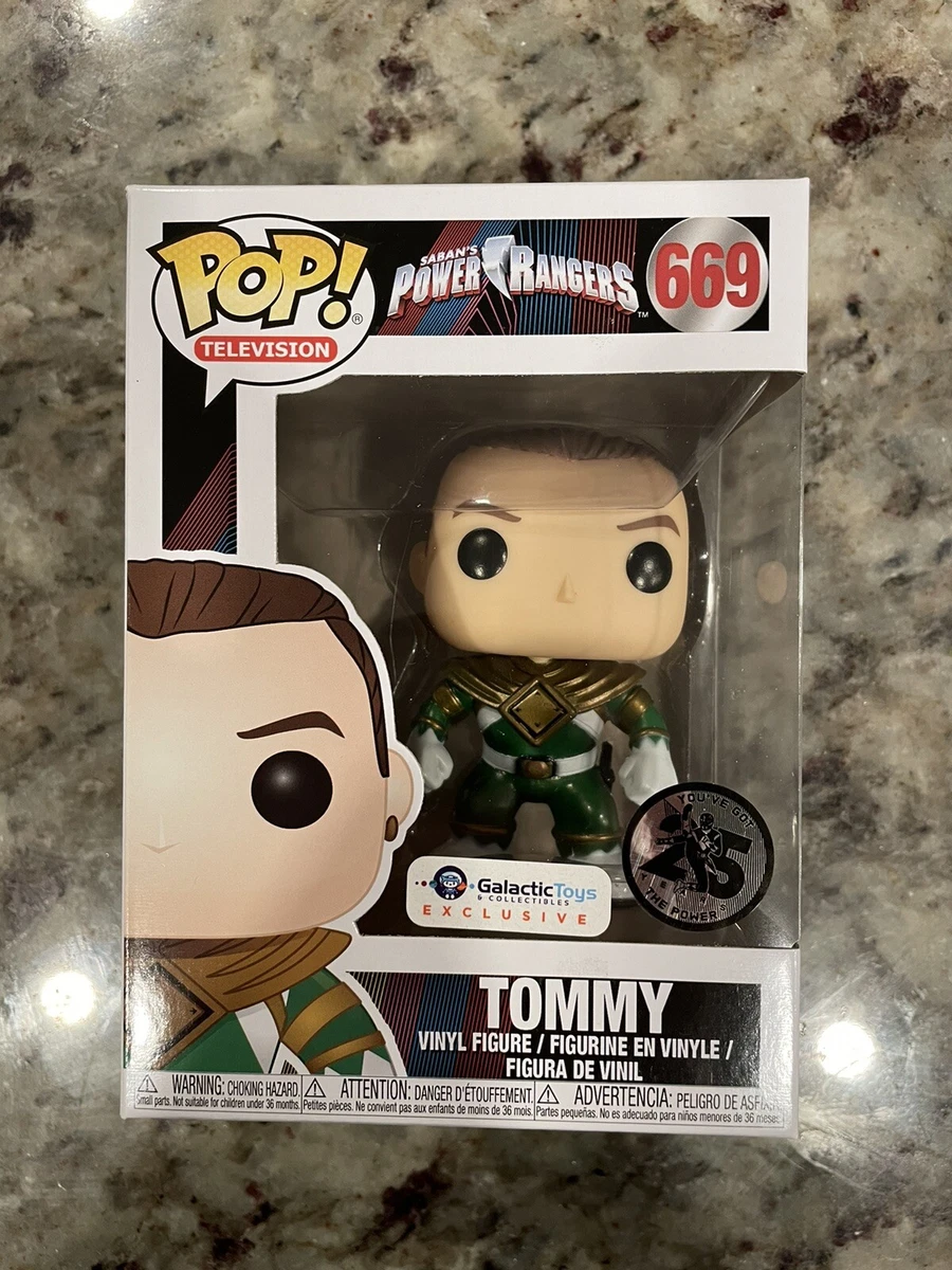 Funko Pop Metallic Unmasked Green Ranger Tommy Galactic Toys Exclusive