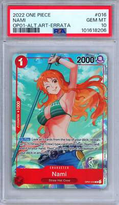 PSA 10 Nami OP01-016 Romance Dawn Errata Alternate Art One Piece