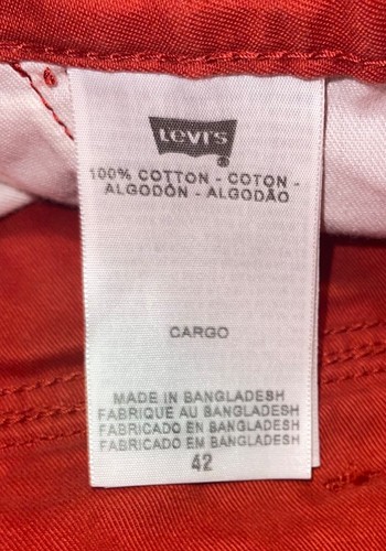 Levi's Men's Cargo Canvas Shorts Size 42 Rust/Orange with Belt - Picture 6 of 11