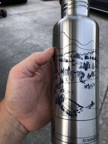 Camp Grounded Klean Kanteen Bottle 27 oz NEW Blue Camp Graphic - Picture 4 of 7