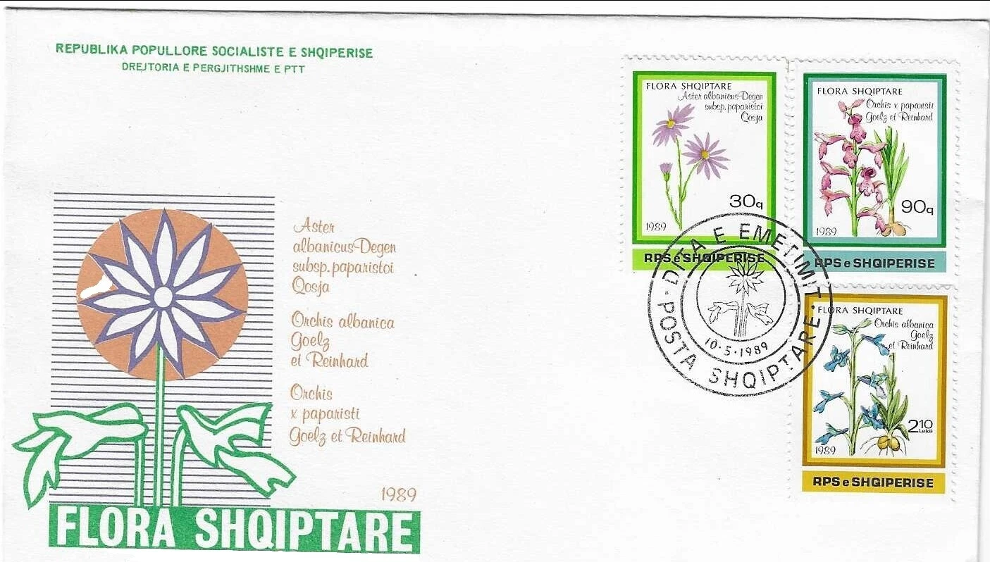 Cubierta de primer día usado sellos de Albania