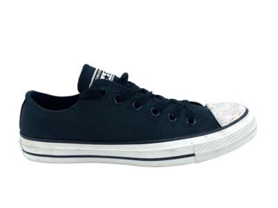 Converse All Star Black / White / Black mit Swarovski Elements Luxus Sneaker