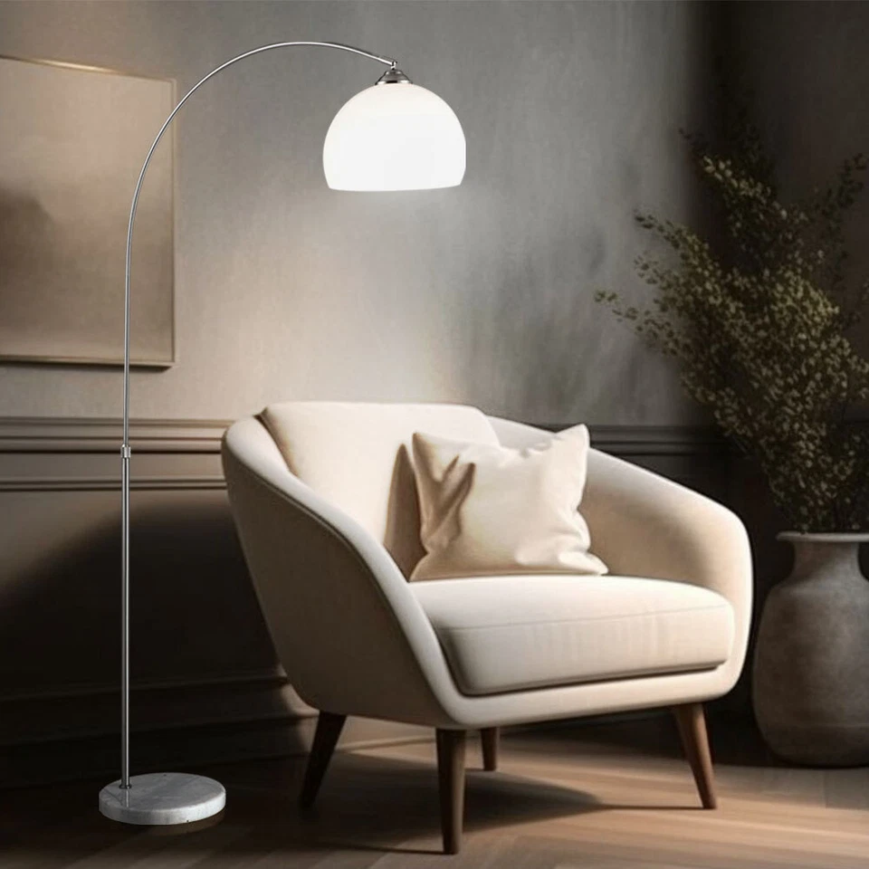 LED Bogen Steh Leuchte höhen verstellbar Marmor Sockel Decken Fluter Lese Lampe - Bild 4 von 4