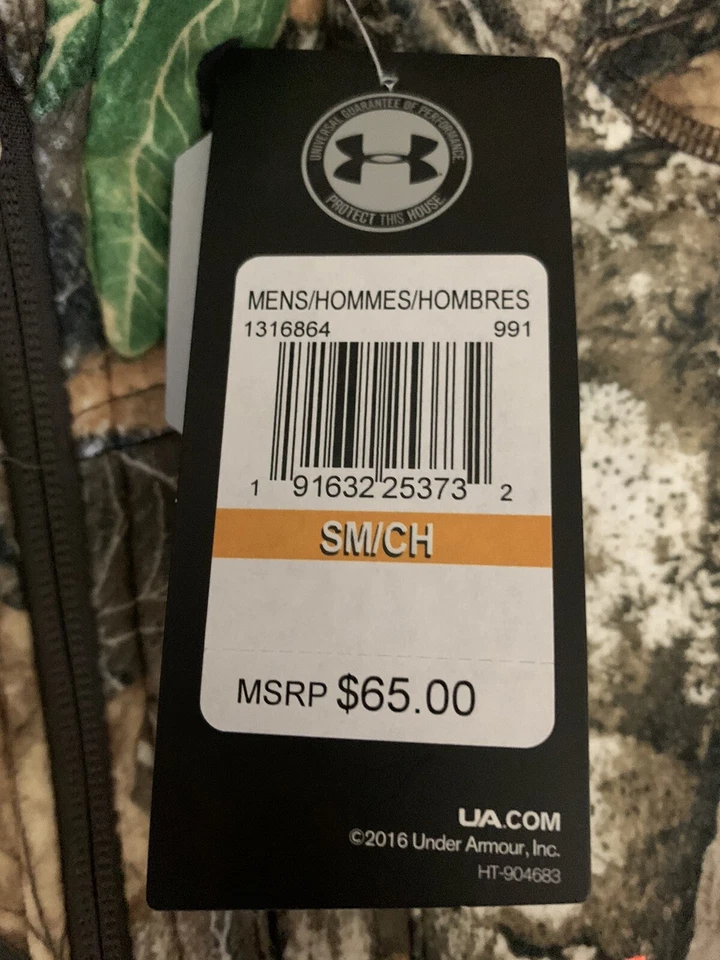 Under Armour Mens Coldgear Vest Realtree edge Hunting Fitted MD Size Small - Image 3 of 3