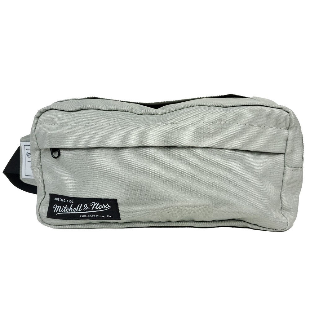Mitchell & Ness Fanny Pack Waist Bum Bag Gray Nylon Branded Woven Label NWT
