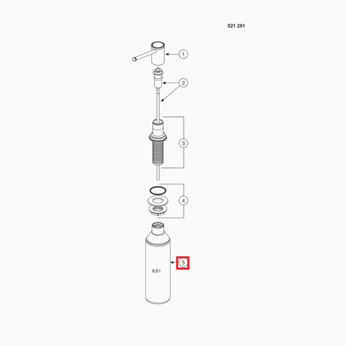 BLANCO Plastikflasche 500 ml LIVIA AV 122159 für BLANCO Spülmittelspender LIVIA - Bild 2 von 3