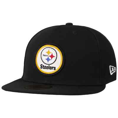 NEW ERA 59Fifty Round Logo Steelers Cap Basecap Baseballcap Flat Brim