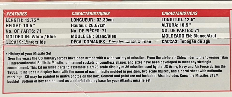 ✅  SHIPS FAST! Atlantis Models U.S. SPACE MISSILES 1:128 Model Kit M6871 New - Image 4 of 4