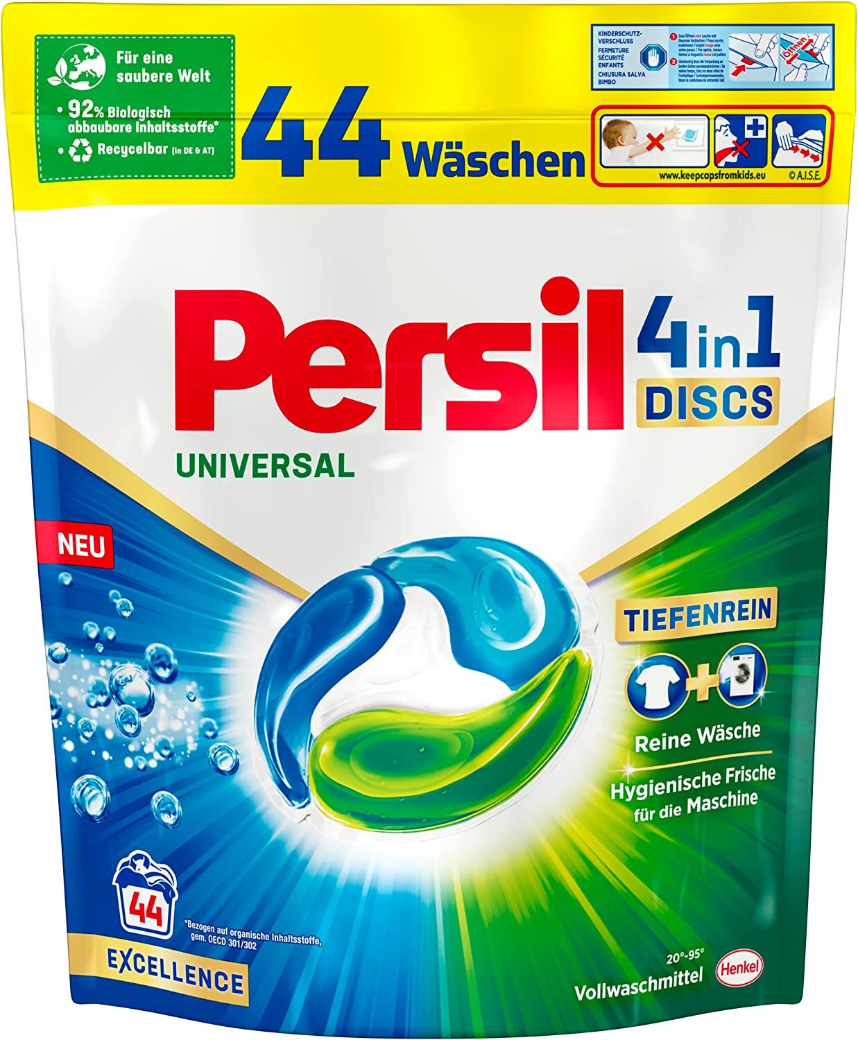 Persil Tiefenrein 4In1 Discs Universal Waschmittel Hygienische Frische, 1X 44 Wl
