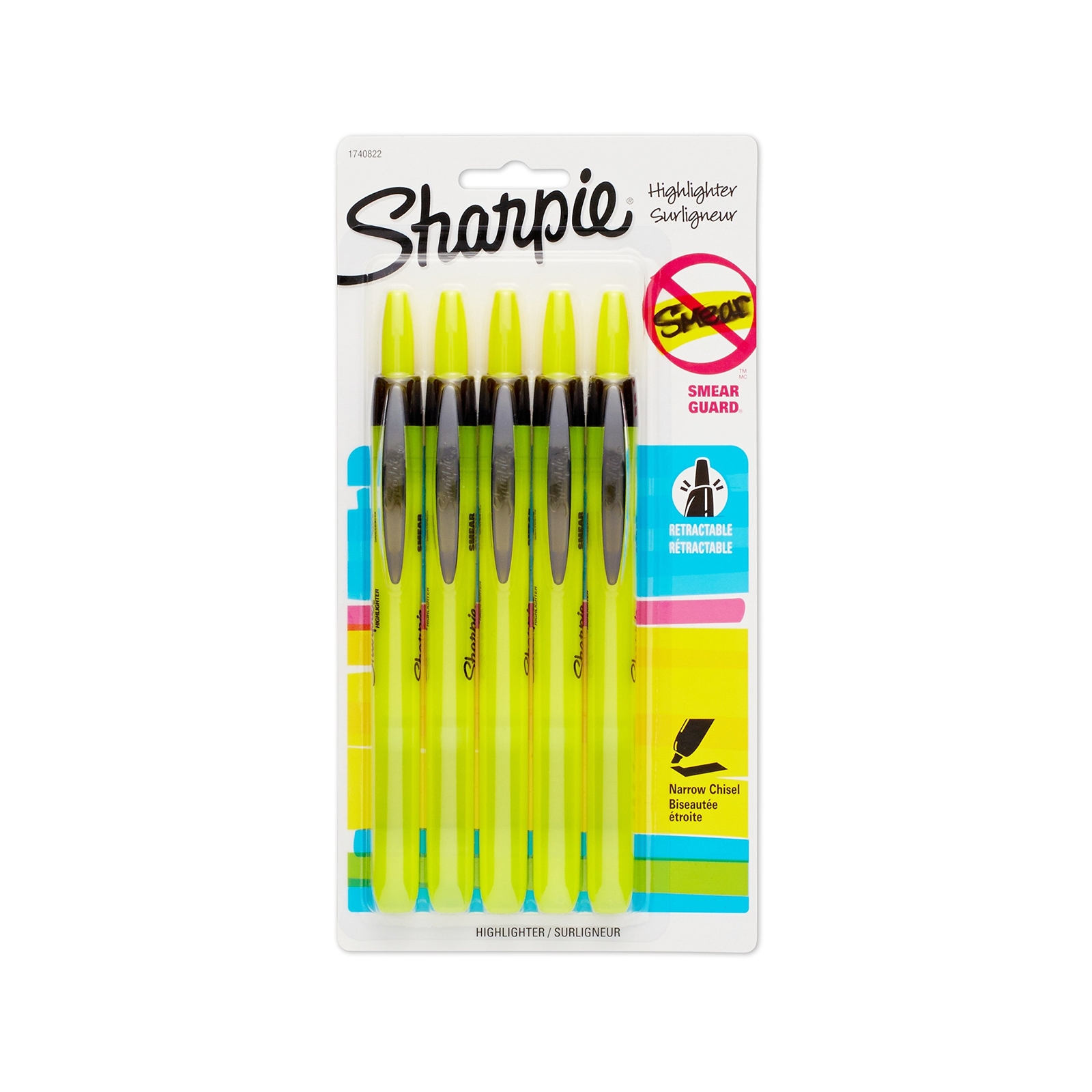 SHARPIE 1740822 Accent Retractable Highlighter, Chisel Tip, Fluorescent Yello...