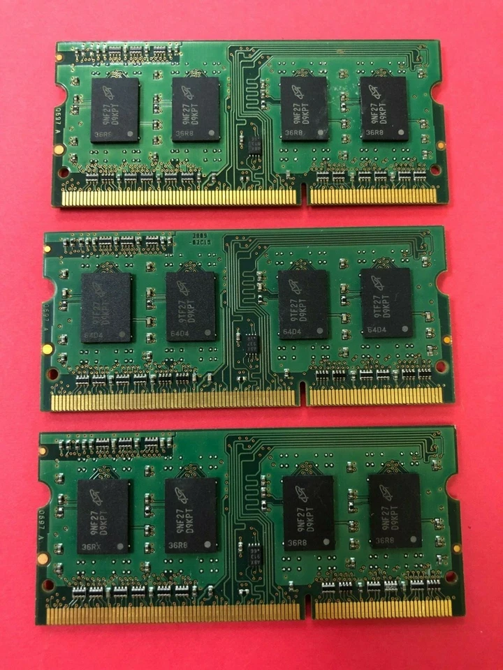 🔥Micron 3GB (3X1GB) 1Rx8 PC3-8500S Laptop Memory Ram  MT8JSF12864HZ-1G1F - Image 2 of 2