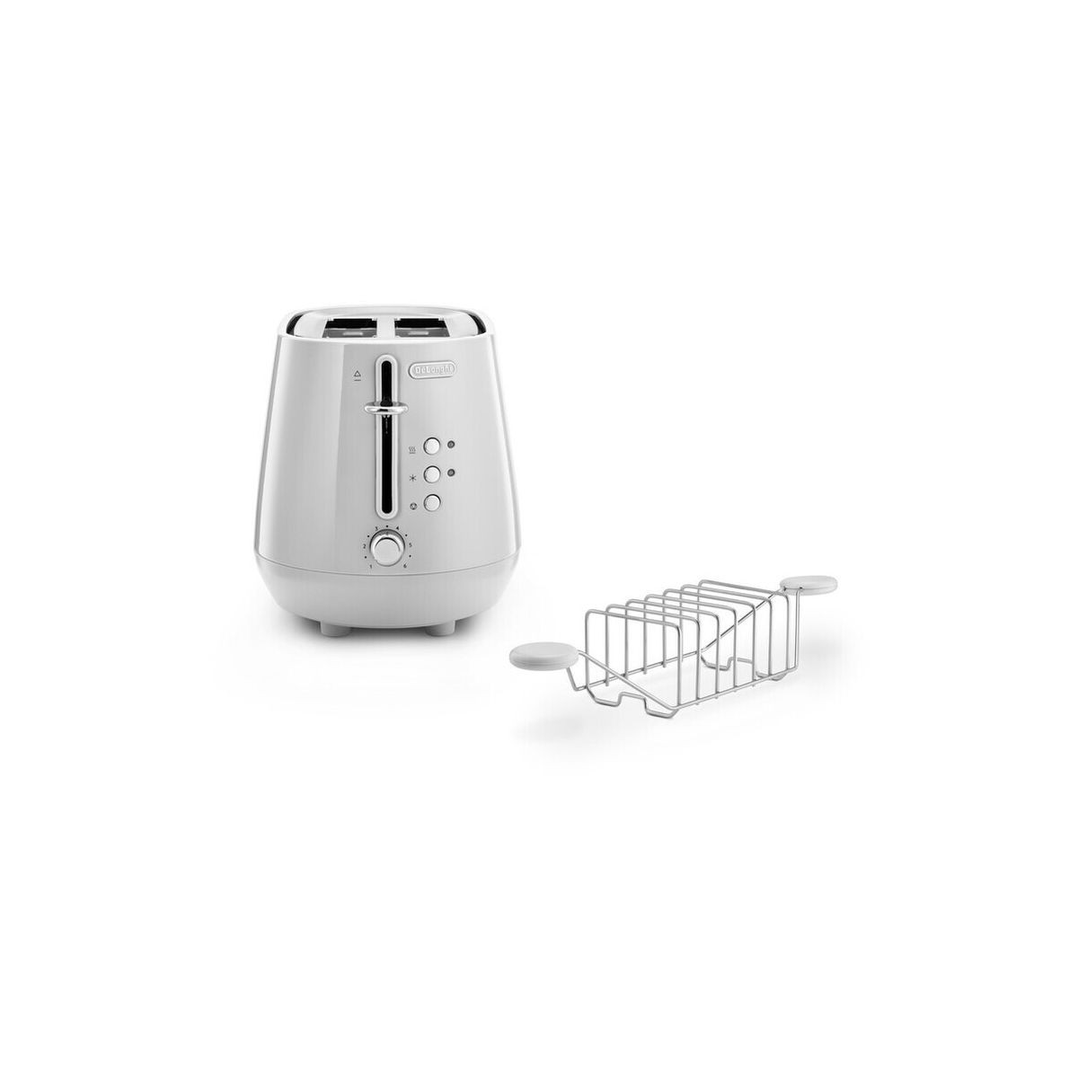 DeLonghi Eclettica CTY2103.W Grille-pain Blanc Finition Premium Acier
