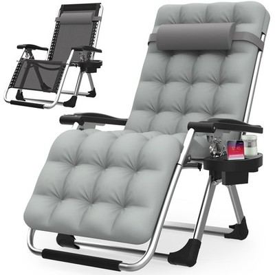 Zero Gravity Chair, Reclining Camping Lounge Chair w/Removable Cushion, Upgra...