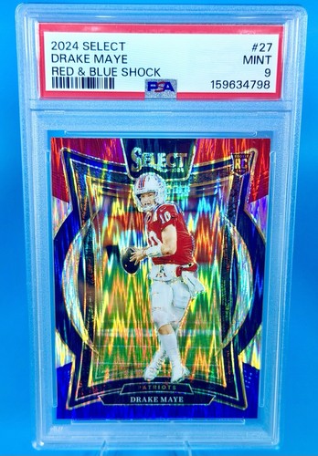 2024 Panini Select - Concourse Drake Maye #27 Red & Blue Shock Prizm (RC)