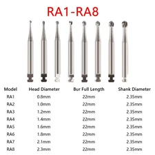 Dental Round Latch Carbide Bur RA 1 2 3 4 5 6 7 8 Midwest LA For Slow Speed