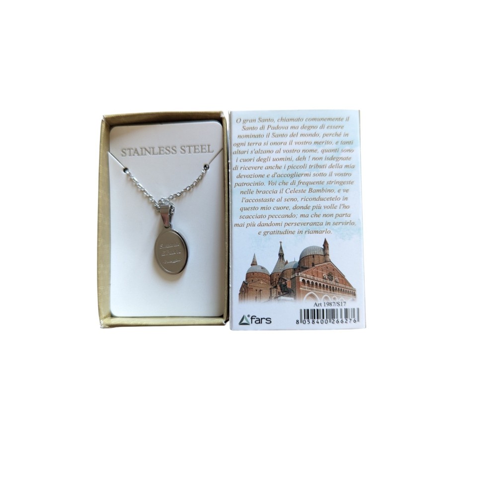 Collana Con Medaglia Di Sant'Antonio In Oro 14 Carati: Santo Patrono "Prega Per Noi" - Italia - Foto 8