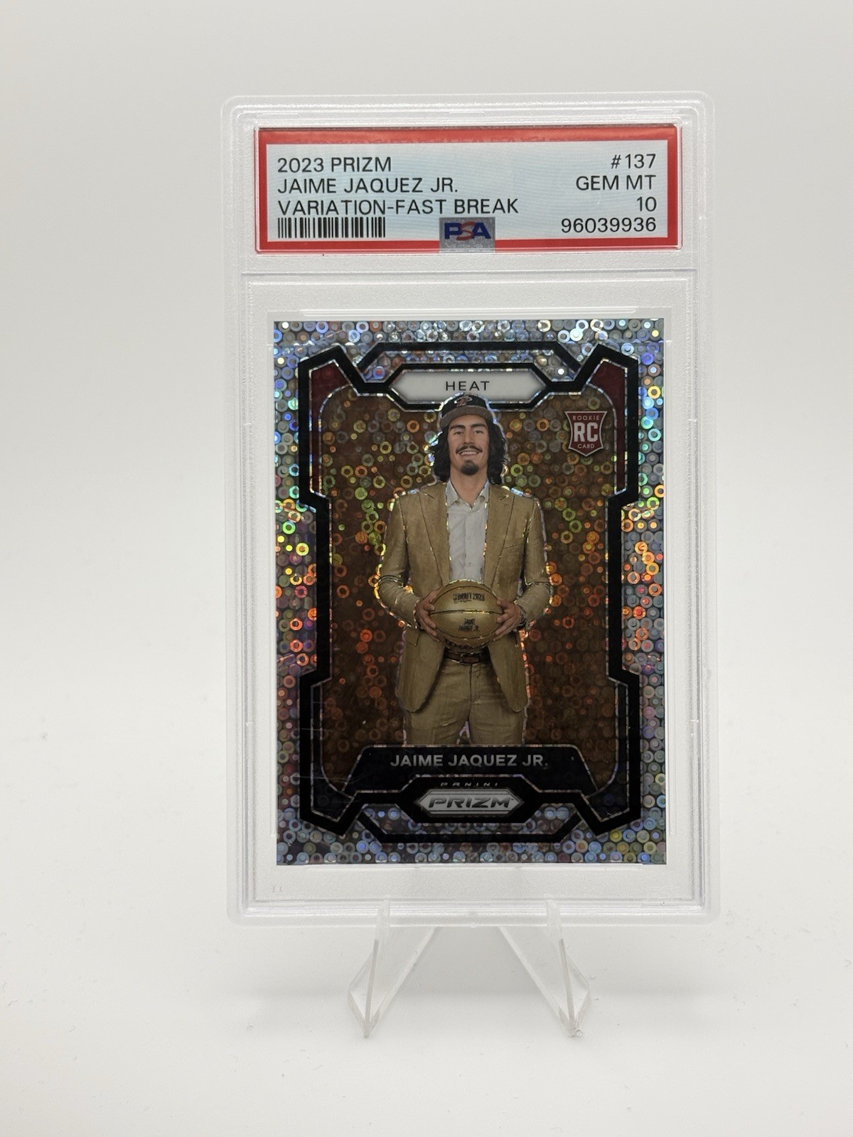 2023 Prizm JAIME JAQUEZ JR Rookie Fast Break Variation PSA 10 Miami Heat 137