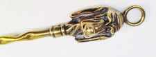 Vintage Brass Trident Wall Hanging &ndash; Decorative Fork with DOG HANDLE