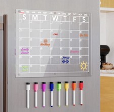 Acrylic Magnetic Monthly Dry Erase Board Calendar for Fridge Clear Planner