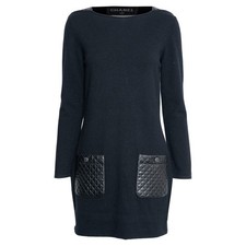 Knitted Dress Women Black Size 38