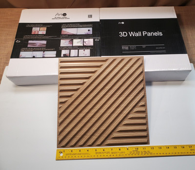 2 Box Art 3D 12''X12'' Plastic Textured Wall Panels Walnut A10341WL