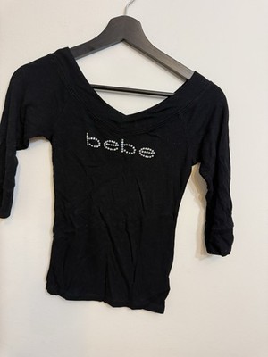 Bebe Black T-Shirt Top Size Small