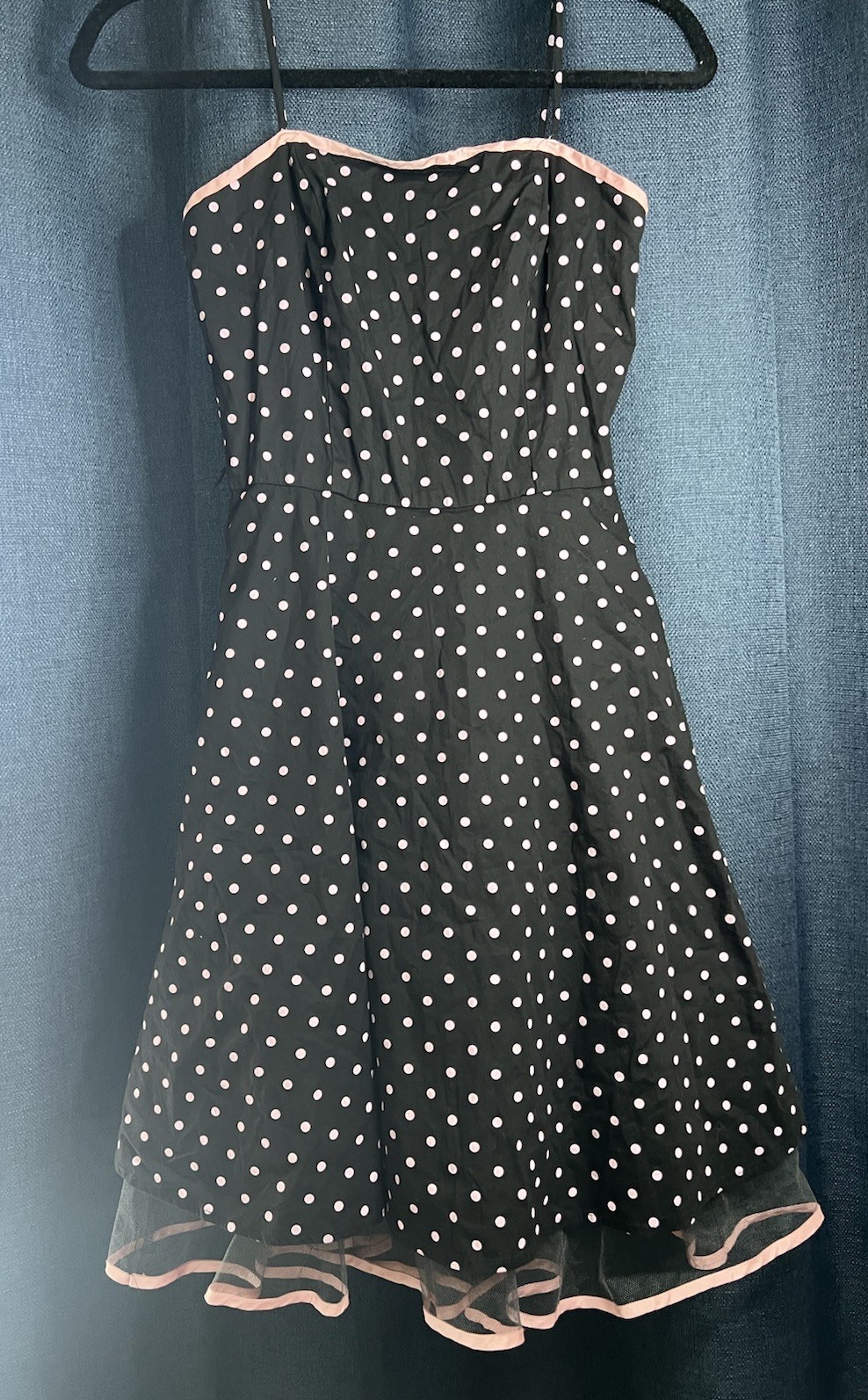 Pulse Y2K Dress Skater Punk Women S Black W/ Pink Polka Dots