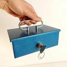 Vintage Cash Lockbox, Money Cassette, Home Security Safe Box, Small Size c.1980s