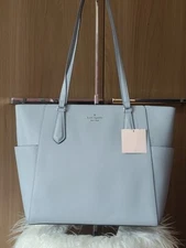 Kate Spade New York Tippy Tote WKRU7104 – NEW Frosted Blue Leather Handbag
