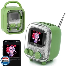 Divoom Tiivoo-2 Portable Bluetooth Speaker with FM Radio,Pixel Art Retro Mini