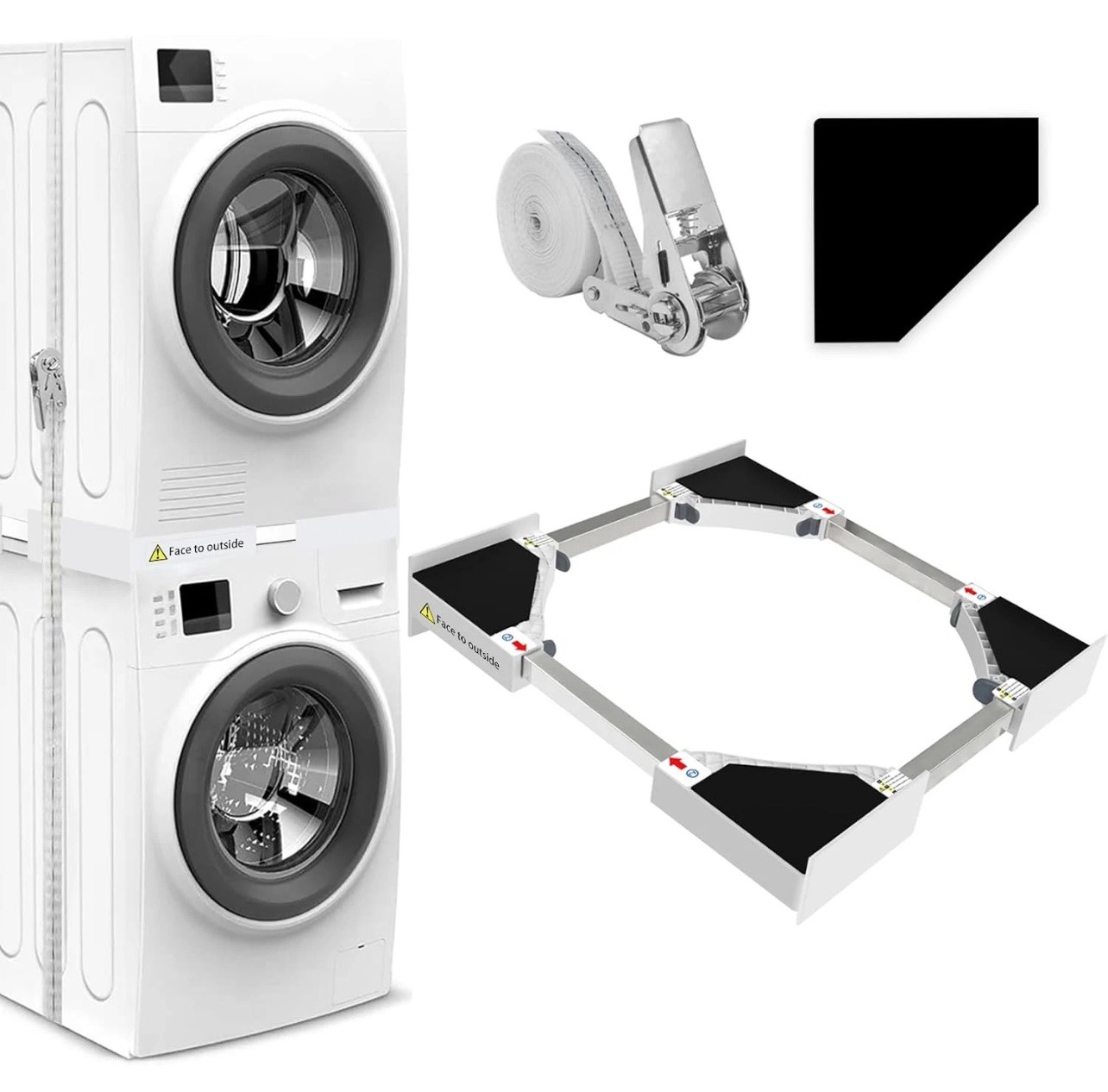 NIUXX Universal Stacking Kit for Washer and Dryer, Adjustable Stacking Frame Kit