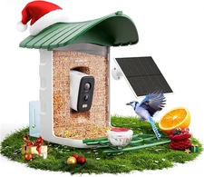 Bird Feeder with Camera, 1 Year Trial AI Identify, Birds Watching Camera with 4 