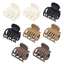 8 Pack 1.6 Inch Small Matte Hair Claw Clips with Double Row Teeth for Thin