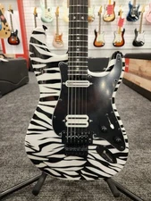 Charvel Custom Shop So-Cal Style 1 HS FR Electric Guitar, Ebony FB, Zebra