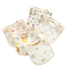 Baby Muslin Bibs 10 Pack Soft Cotton Snap Closure Absorbent Drooling Towel
