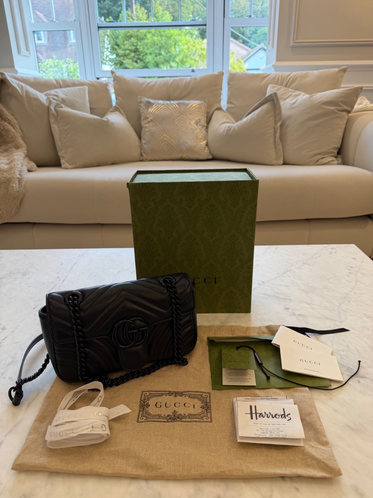 Gucci Marmont black leather shoulder bag