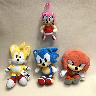 Jakks Pacific Sonic The Hedgehog classic 9  Plush 2025 lot of 3 + Amy Keychain