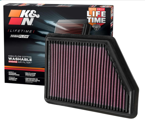 K&N 33-5045 High-Flow Washable Lifetime Engine Air Filter NEW Genuine