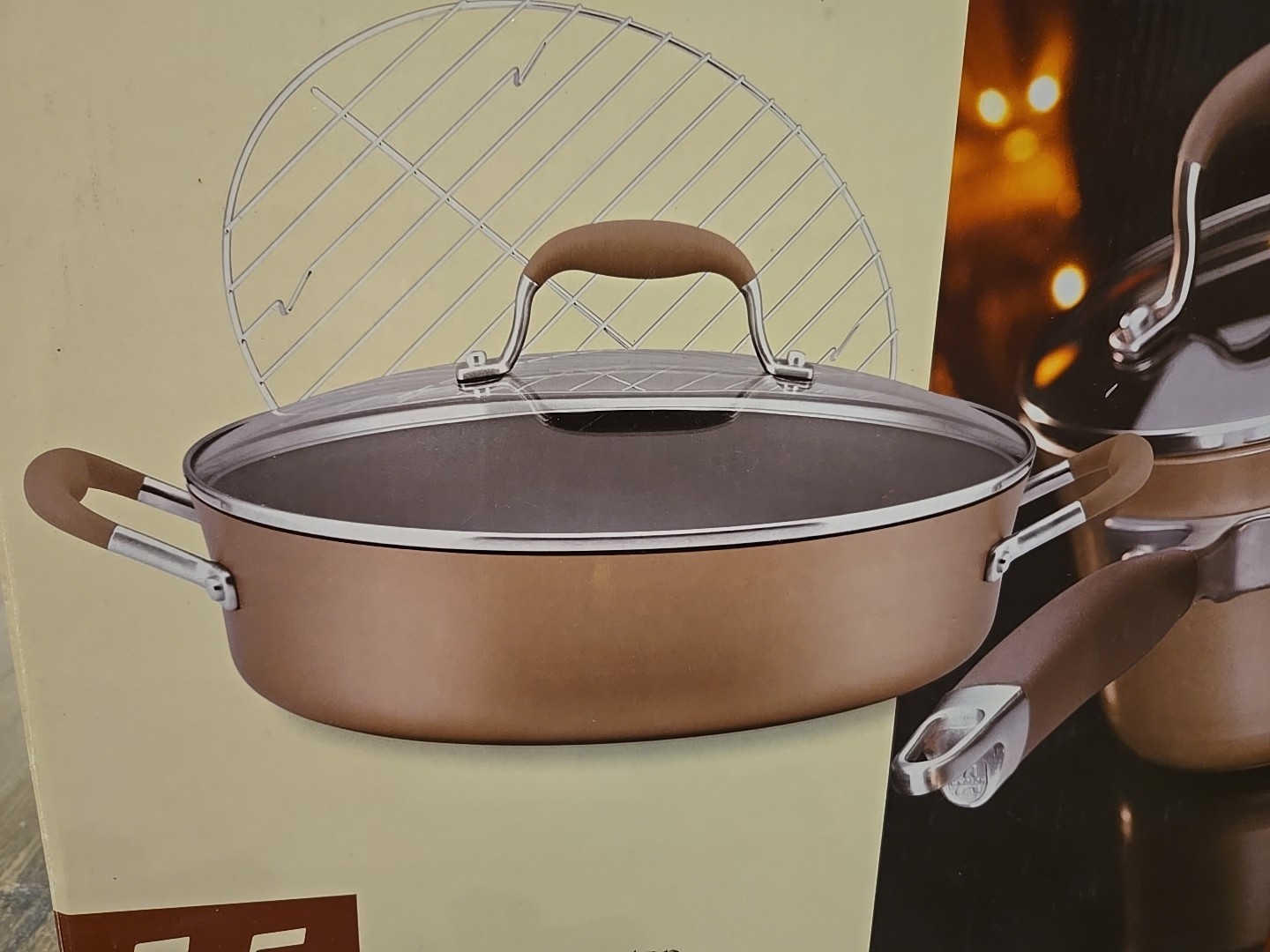 【NEW】ANOLON ADVANCED BRONZE 5.5-QUART COVERED BRAISER WITH ROUND RACK