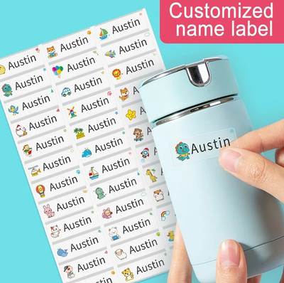 120pcs Custom Waterproof Transparent Name Stickers Kids School Labels PET - NEW