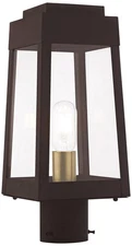 Oslo 15 1/4" High Bronze Outdoor Lantern Post Light
