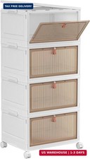 YFXCVSL 4 Tier Plastic Storage Bins with Lid 28QT - Stackable Storage Containers