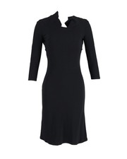 Alexander Mcqueen Back Bow Quarter Sleeve Dress In  Acetate Women Black Size 40