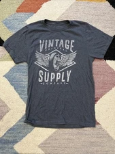 Small Gray Graphic Short Sleeve Tee Vintage Supply Company