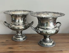 Vintage Regency Style Silver Plated Champagne Ice Bucket - a Pair