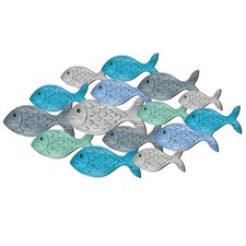 Qunclay Beach Wall Decor Wooden Coastal Fish Sign Ocean Themed Cute