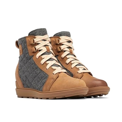 SOREL Evie II NW Lace Up Wedge Wateproof Boots | Womens 8.5 Gray Brown NEW - Picture 4 of 7