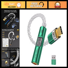 USB C to 3.5mm Audio Adapter, Hi-Res DAC, 8-Strand Copper Cable, Aux for Android
