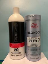 2 Wella Blondor Plex9 Powder Lightener Wella Color Charm 20Volume Developer